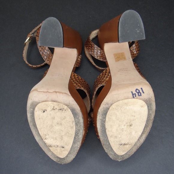 Stuart Weitzman JONI Snake-effect Platform Sandals Size 8 - Picture 9 of 10